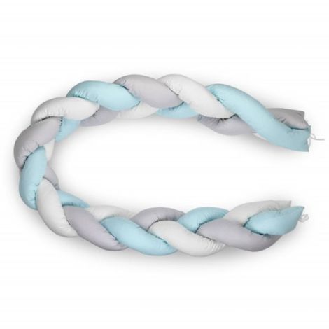 Protectie laterala bumper impletit BabyJem (Culoare: Bleu) - imagine 8